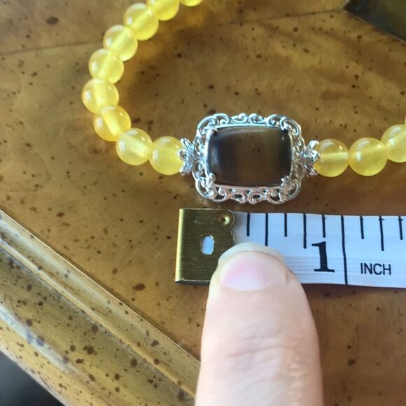 Natural Tiger’s Eye Sterling Silver Bracelet - Picture 4 of 7